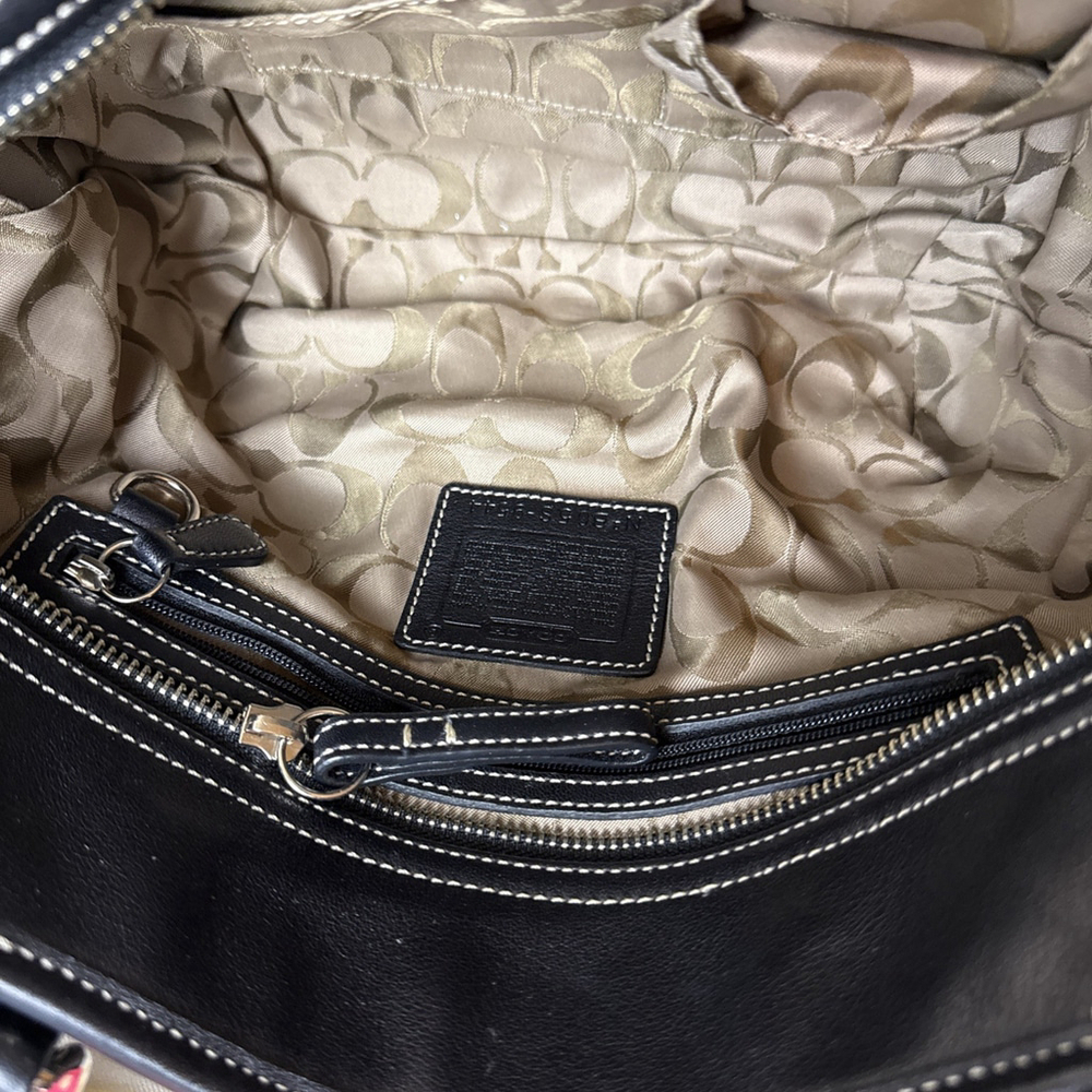 Coach Soho Black Leather Tote Shoulder Bag Wallet Card Holder Set - Picture 10 of 16